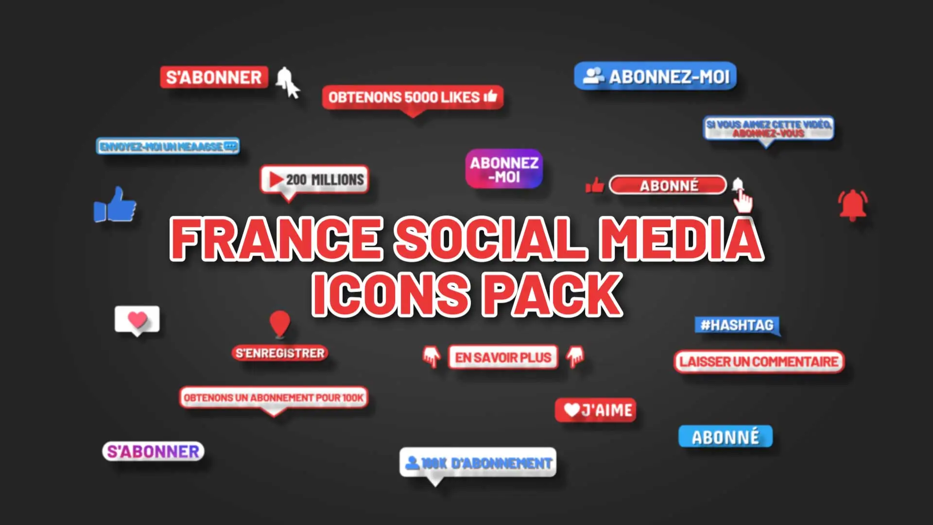 France Social Media Icons Pack