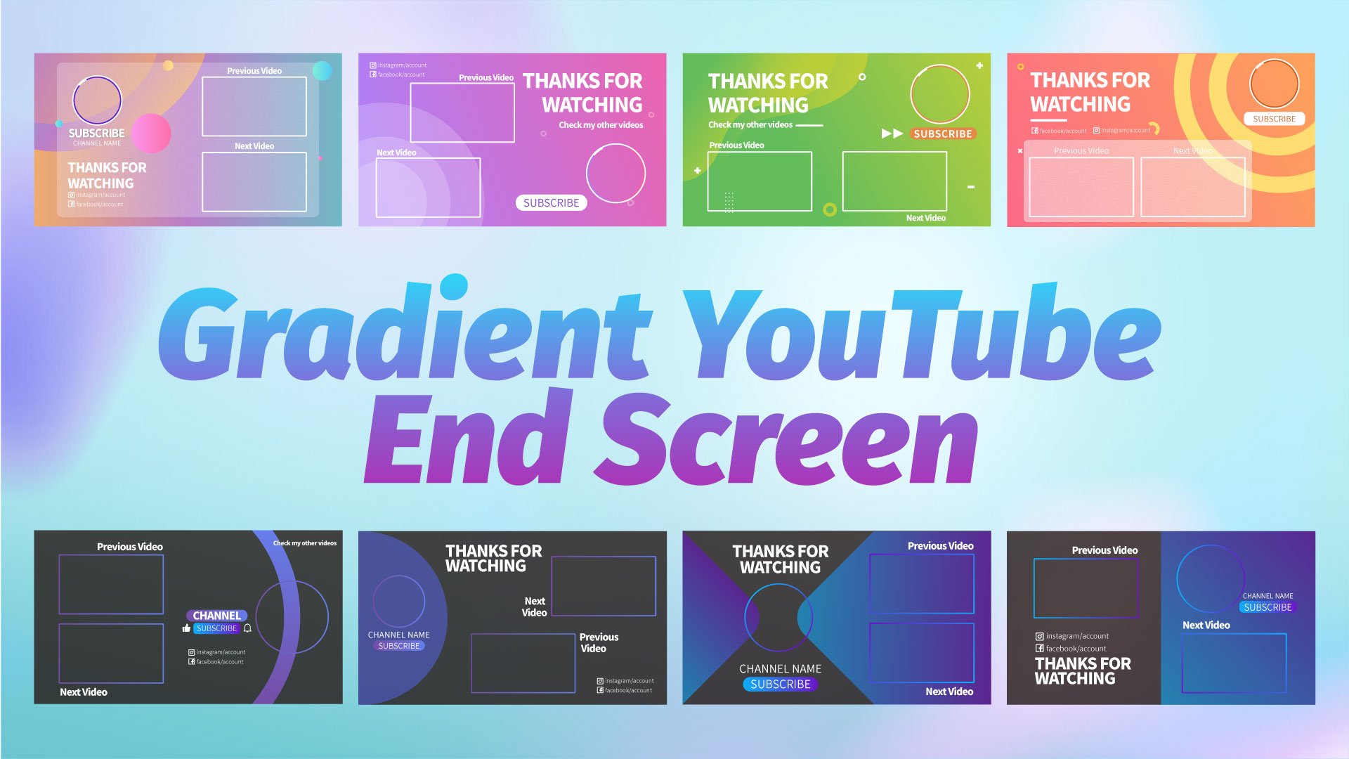 Gradient YouTube End Screen